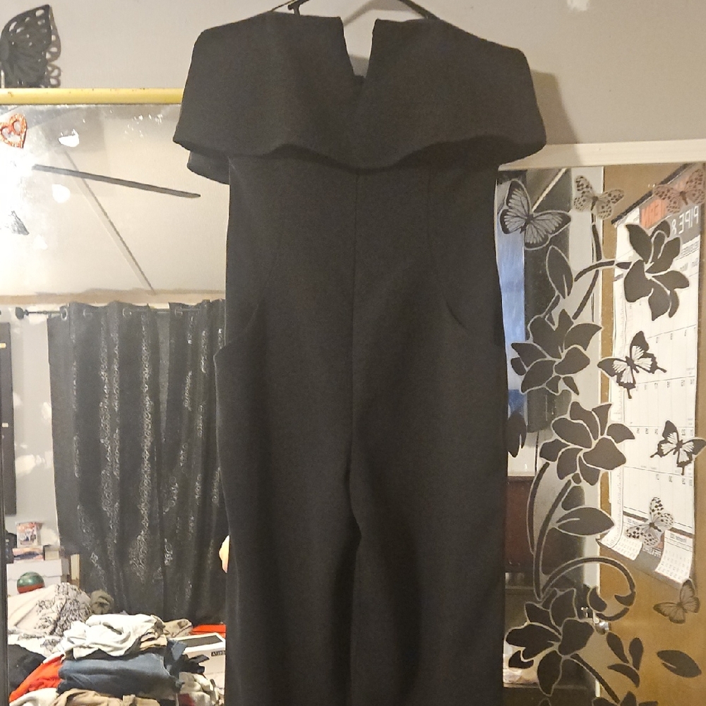 Adelyn Rae Black Off-Shoulder Jumpsuit